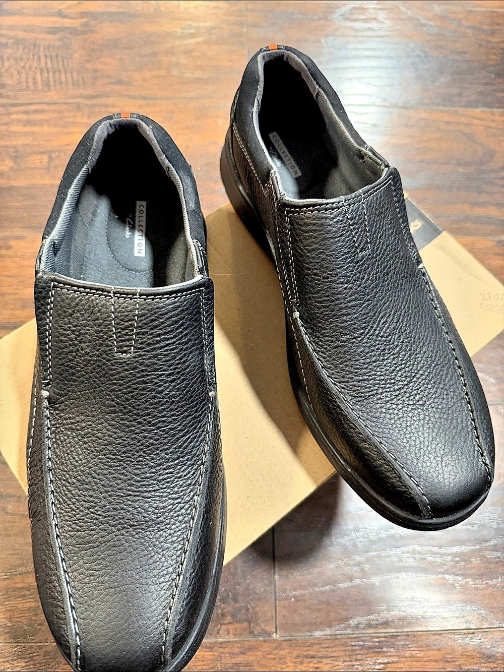 Clarks Collection slip-on Leather-Look Slip-On Shoes in Black - NEW size 13W